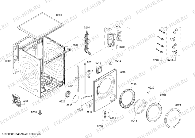 Схема №2 WAP242669W, Serie | 4 с изображением Панель управления для стиралки Bosch 11026160